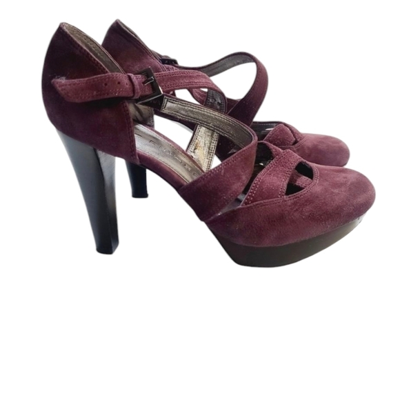 Marc Fisher Suzy Purple Strappy Mary Jane Pump High Heel 6 1/2 - Picture 1 of 16